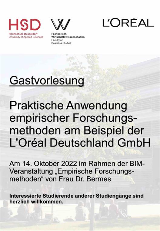Gastvorlesung Frau Sandra Osyra; L'Oréal Deutschland GmbH